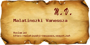 Malatinszki Vanessza névjegykártya